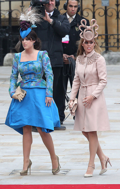Beatrice and Eugenie's wedding attire